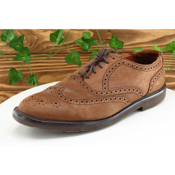 Bostonian Elements Shoes Sz 9 M Brown Wingtip Oxford Leather Men - Picture 1 of 9